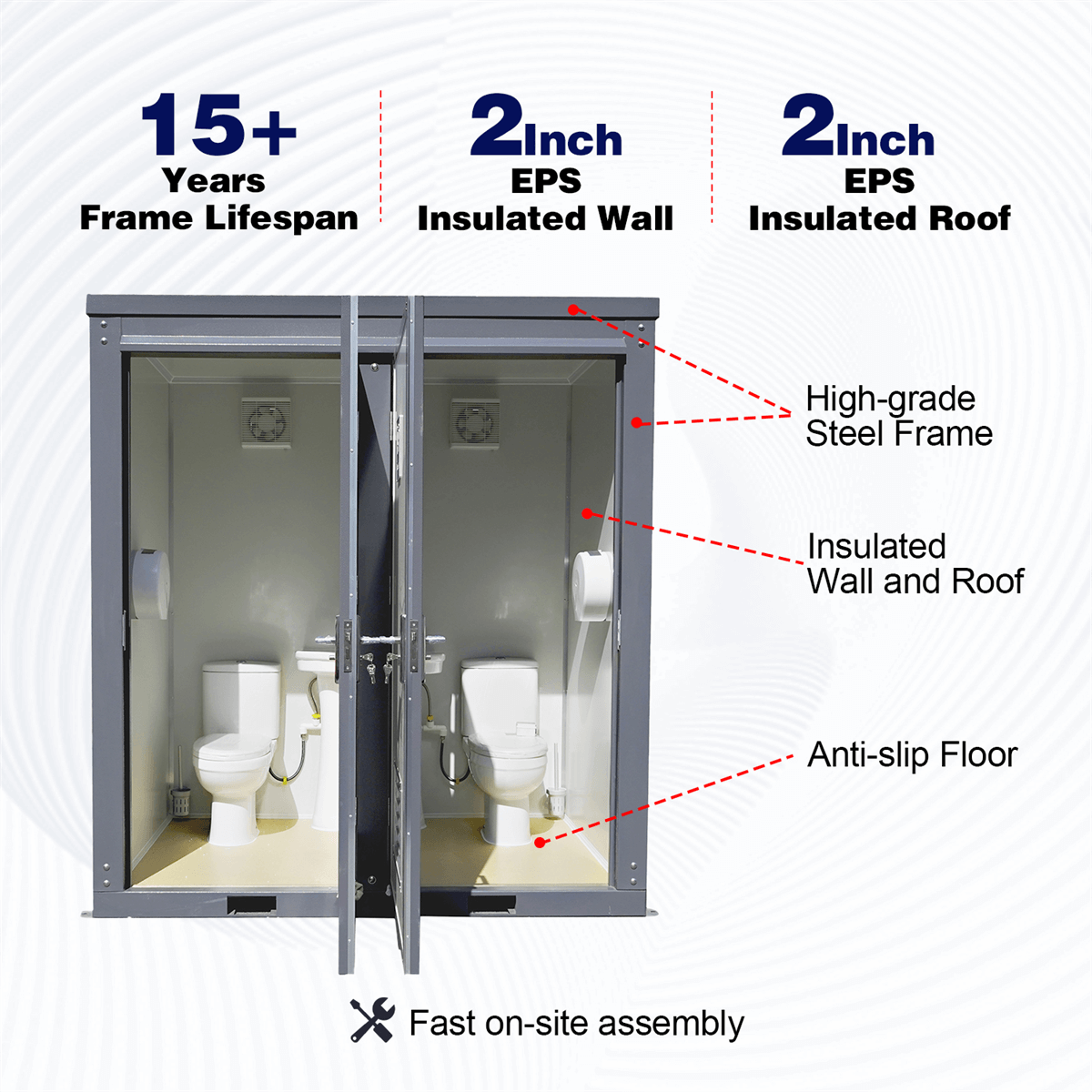 2 Private Toilet Stalls Portable Restroom - OVERLANDERS Outfitter