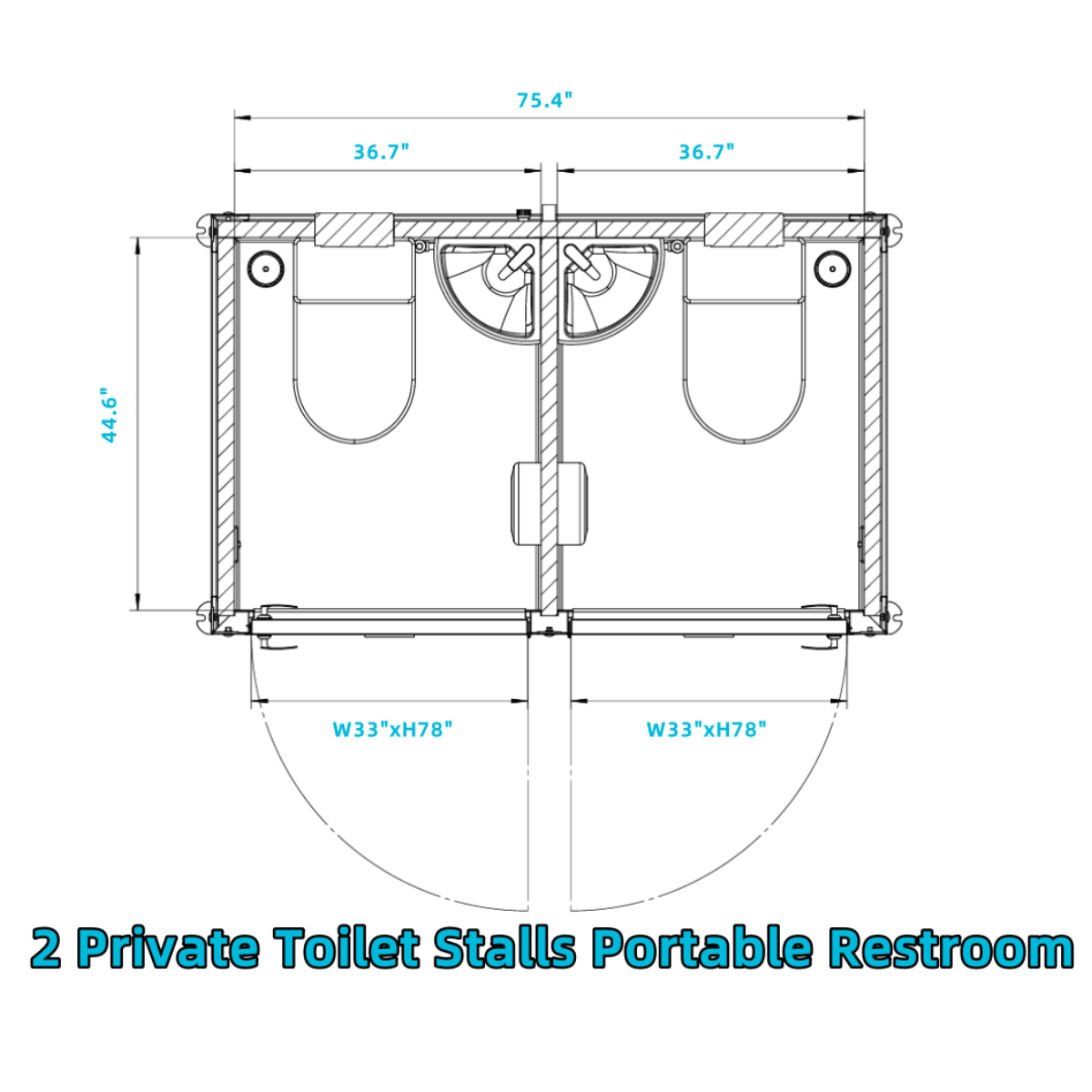 2 Private Toilet Stalls Portable Restroom - OVERLANDERS Outfitter