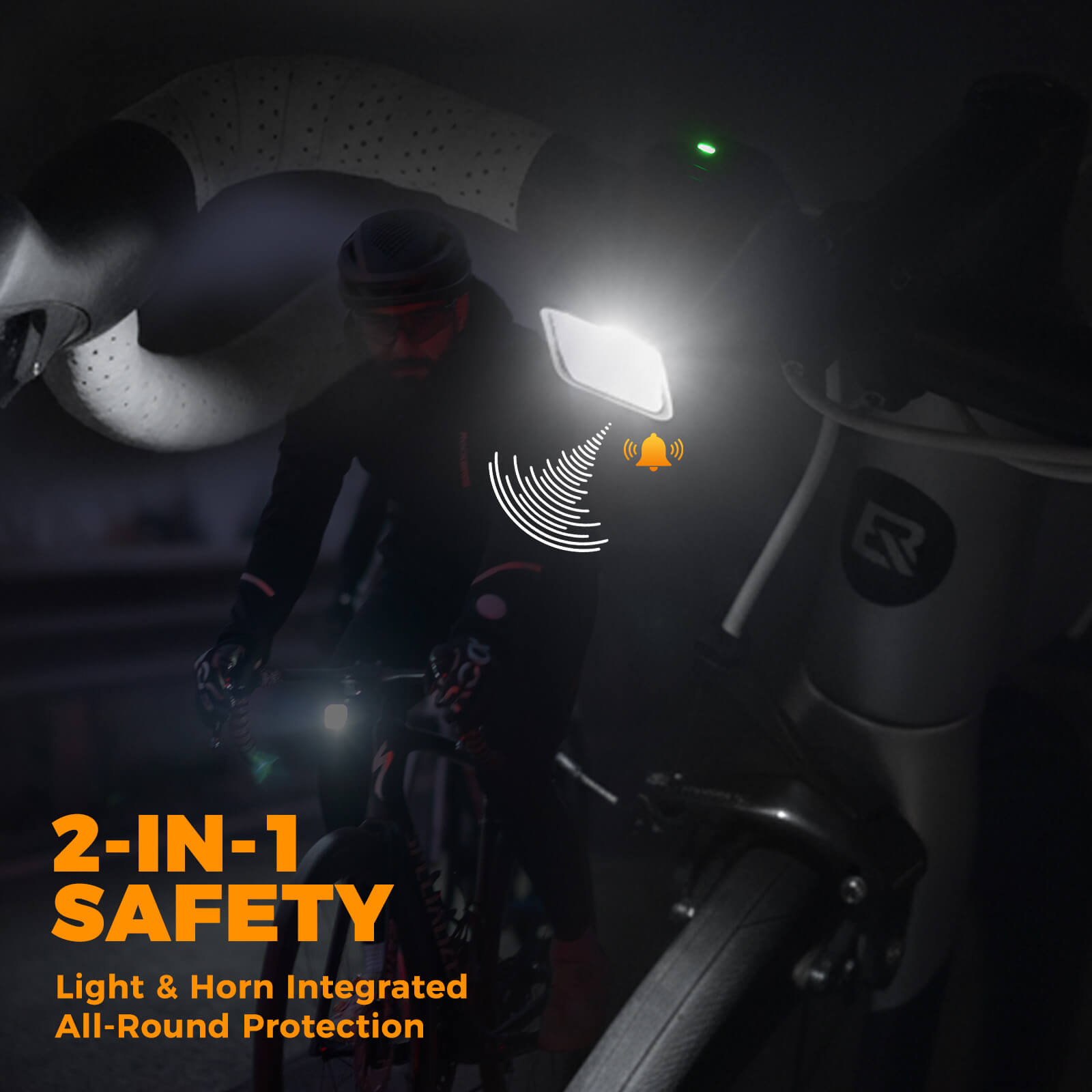 2-in-1 Bike Horn & Front Light -  450lm - OVERLANDERS Outfitter