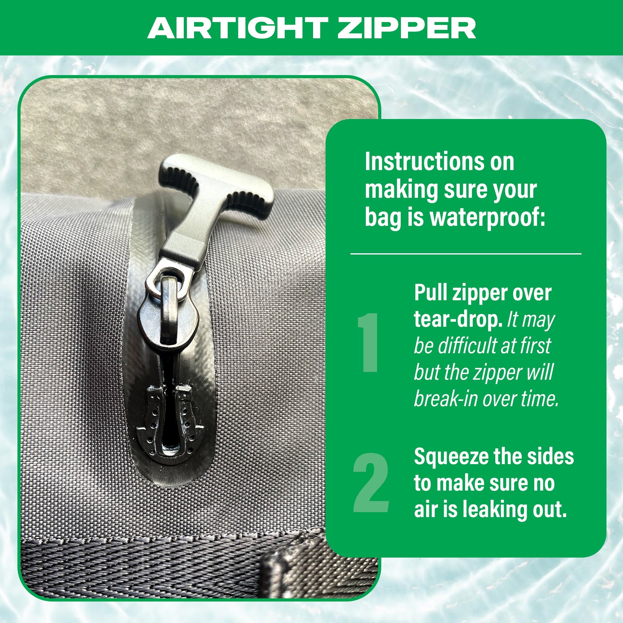 COR Surf waterproof waist pack with 2.5L capacity, featuring a secure zipper and adjustable strap for outdoor activities.