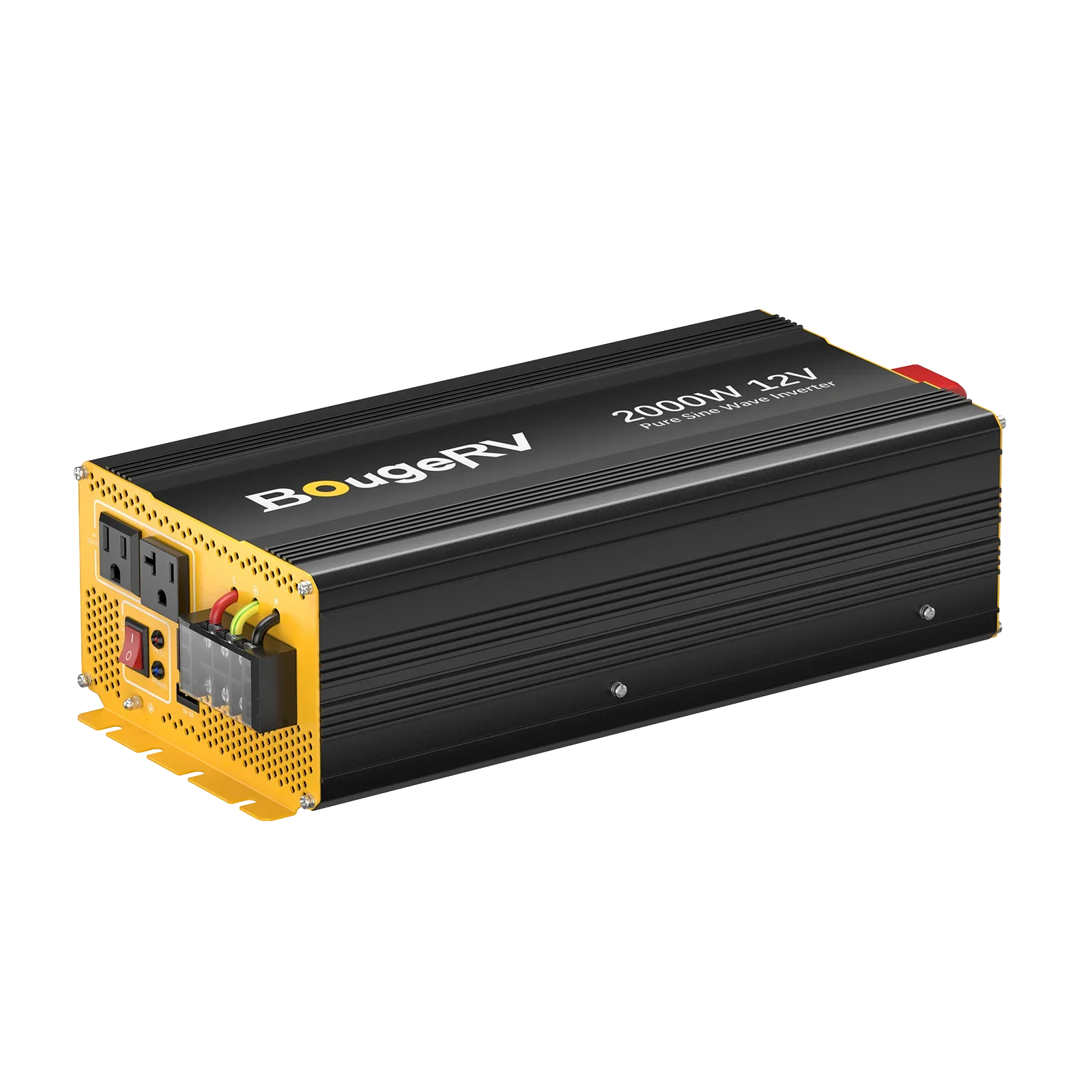 Green Vista Living BougeRV 2000W 12V Pure Sine Wave Inverter with Bluetooth for solar energy systems.