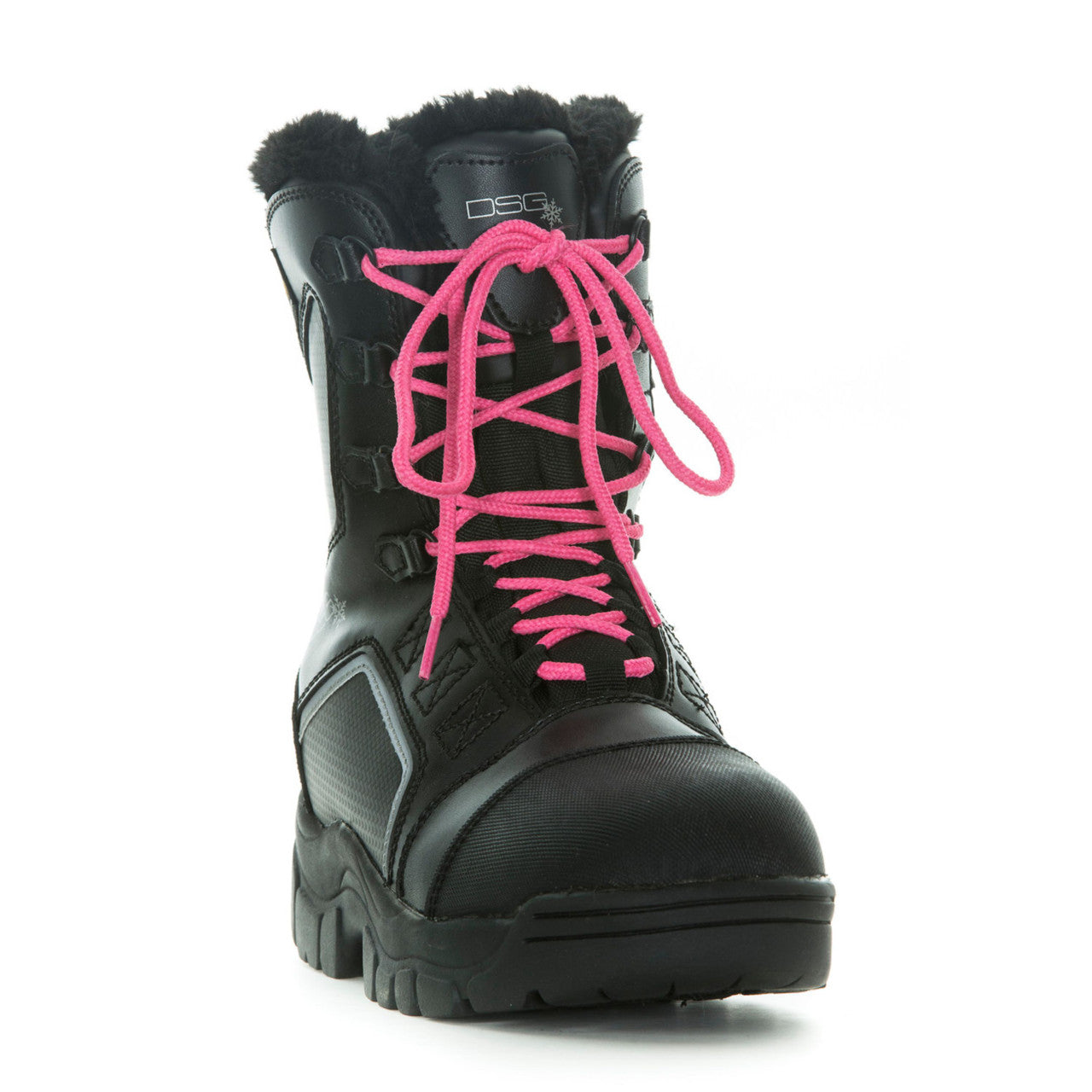 Black Rime Boot by DSG Outerwear featuring a sleek design, rugged sole, and waterproof material for outdoor wear.