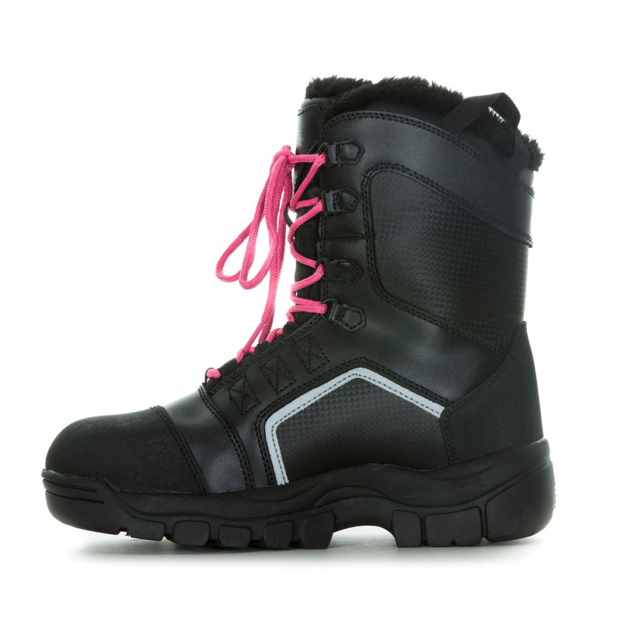 Black DSG OUTERWEAR Rime Boot with rugged design, ankle height, and lace-up closure for outdoor winter wear.