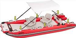 Backcountry Sportsman FastCat12Swivel Seat with canopy package, featuring a swivel seat and protective canopy for outdoor use.