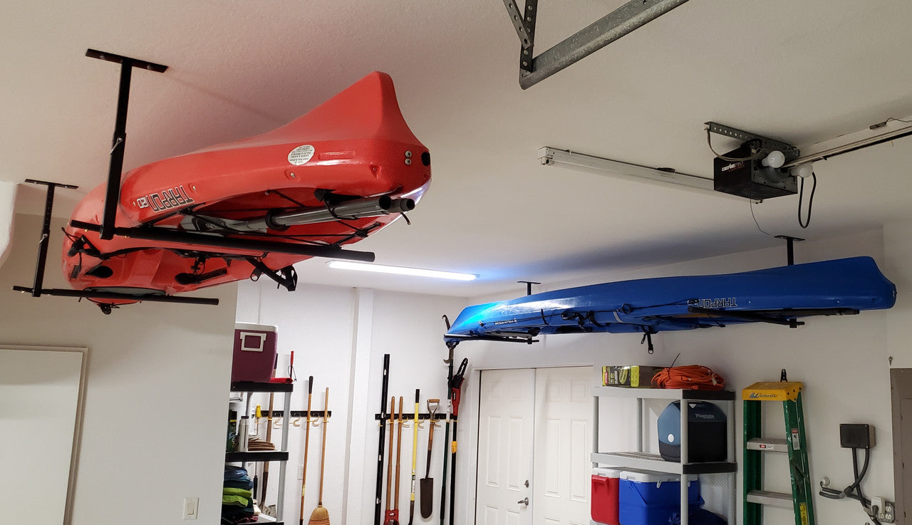 Hi-Port 2 | Kayak Adjustable Ceiling Storage Rack | Double | Holds 150 lbs - OVERLANDERS Outfitter