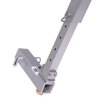 Backcountry Sportsman double hitch rack with loading bars, showing the sturdy metal frame and mounting points for bike or cargo transport.