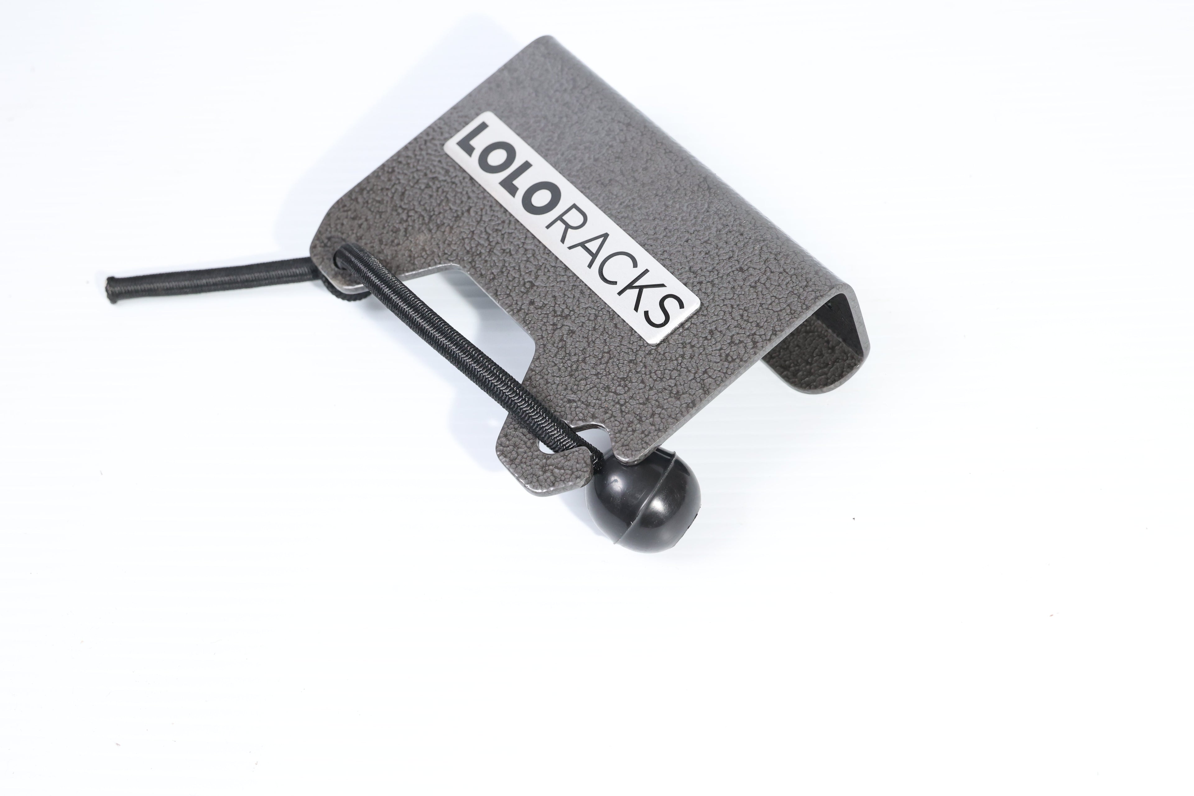 Lolo Racks DIY bike rack single rear tire mount accessory, metal bike rack part with mounting brackets and hardware visible.