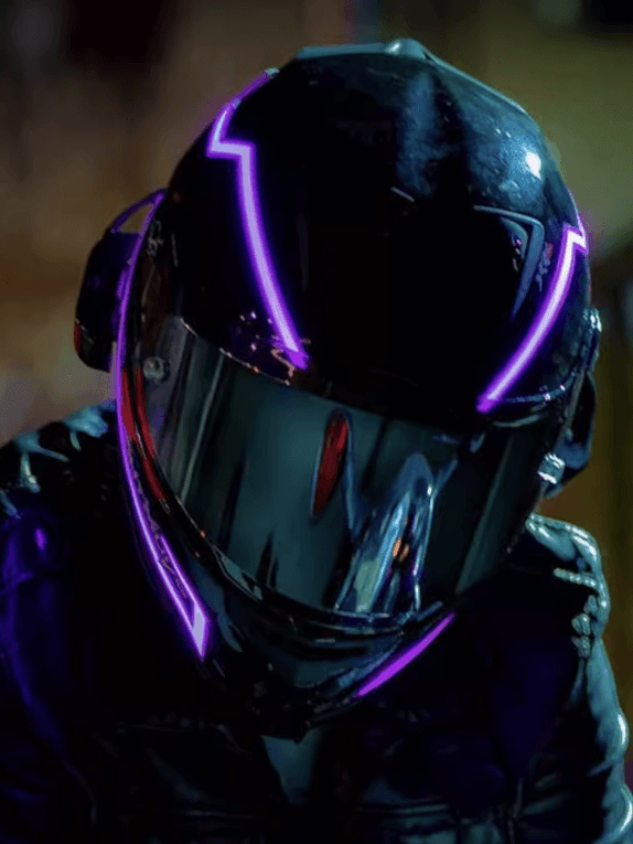 Bean's Moto Booth waterproof rechargeable motorcycle helmet light strip, sci-fi design, ideal for helmet accessories, visible in the image.