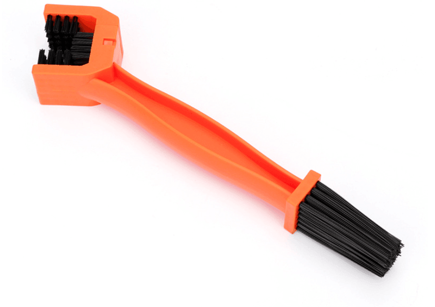 Bean's Moto Booth 360-degree motorcycle chain cleaning brush with multiple bristle sides for thorough chain maintenance.