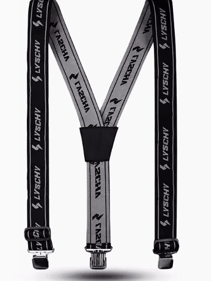 LySChY™ motorcycle riding pants suspenders with adjustable straps and durable clips, designed for secure fit and comfort.