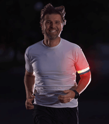 NEXTORCH™ Slap-on Strobe Alert Armband for motorcycle safety, featuring bright LED lights and adjustable strap.