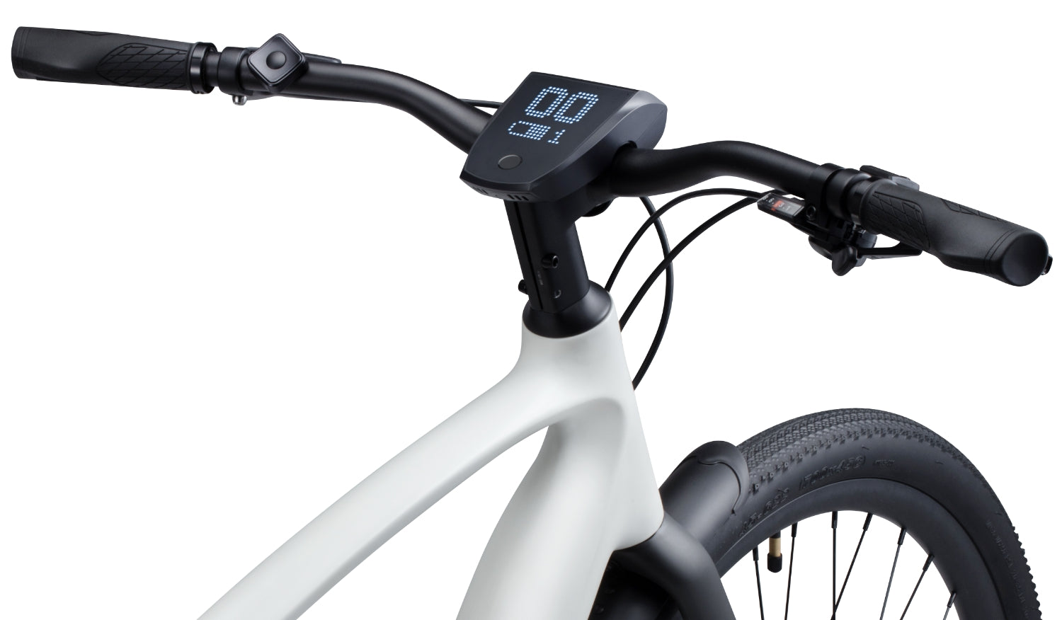 Rex E-Bikes Urtopia CARBON 1 PRO e-bike with sleek black frame, drop handlebars, and modern design for urban riding.