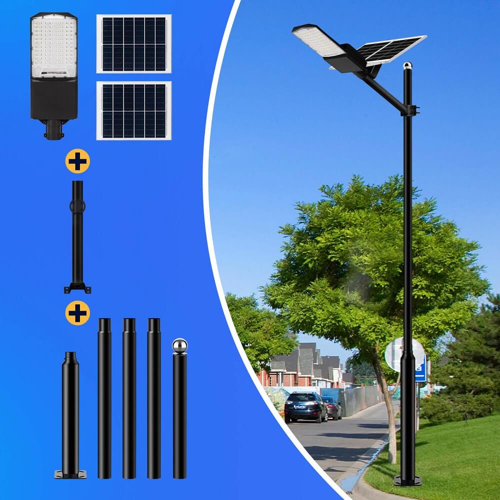 1500W solar street light with 20ft /16ft pole - OVERLANDERS Outfitter