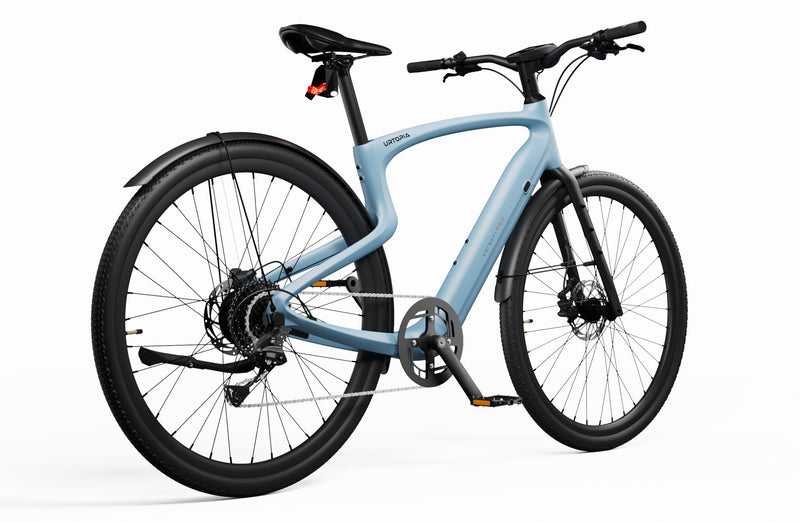 Rex E-Bikes Urtopia CARBON 1 PRO e-bike with sleek black frame, aerodynamic design, and modern handlebars.