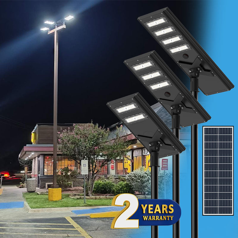 Commerical Solar Power LED Parking Lot Light - 2 Years Warranty - OVERLANDERS Outfitter