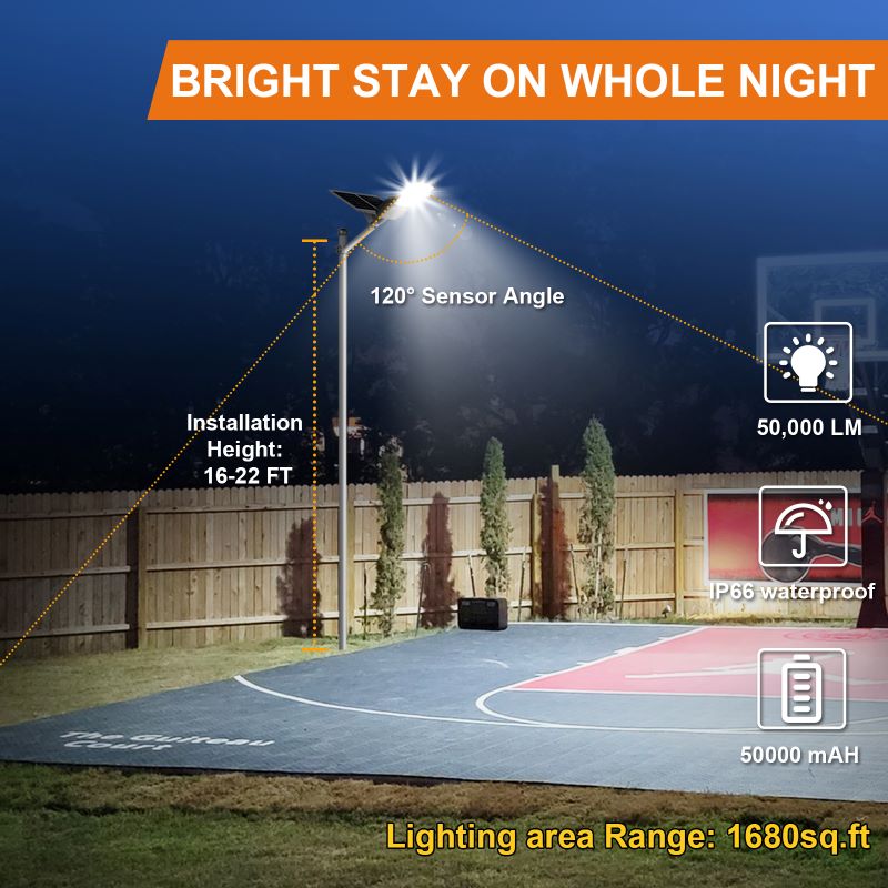 1500W solar street light with 20ft /16ft pole - OVERLANDERS Outfitter