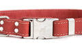 Euro-Dog Collars Pro Line quick-release coral reef leather dog collar with metal buckle, adjustable for a comfortable fit.