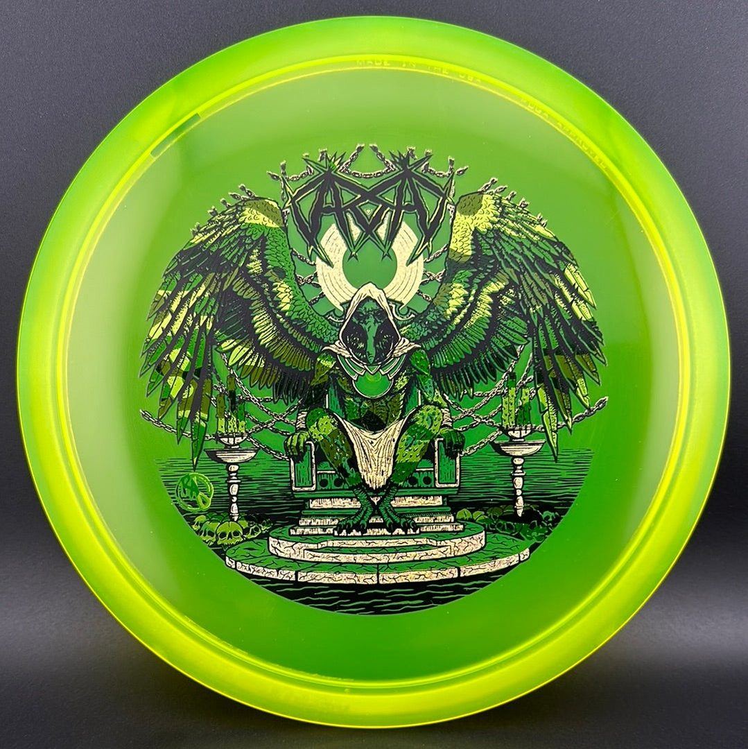 CryZtal Buzzz disc golf disc by Rare Air Discs featuring Karudi the Overseer design from Cult of RAD series.