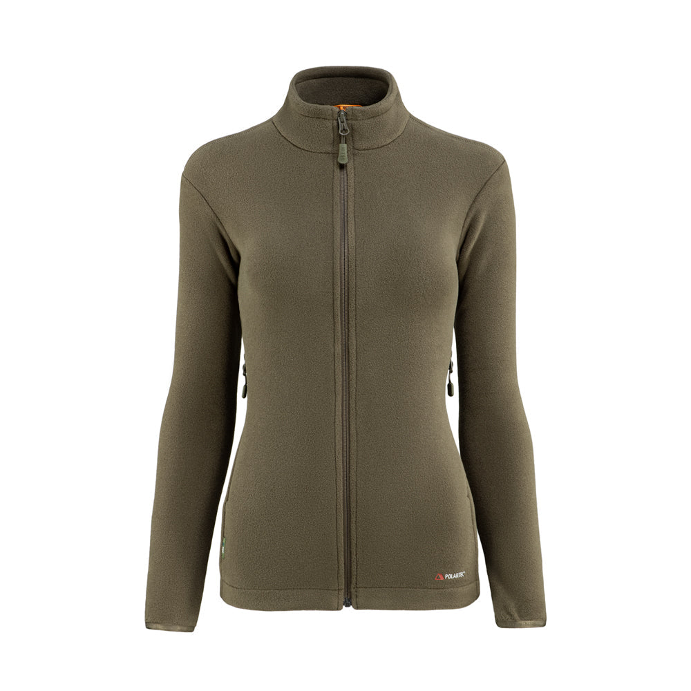 M-Tac women's fleece jacket in Nord Polartec fabric, showcasing a stylish design and cozy fit for outdoor activities.