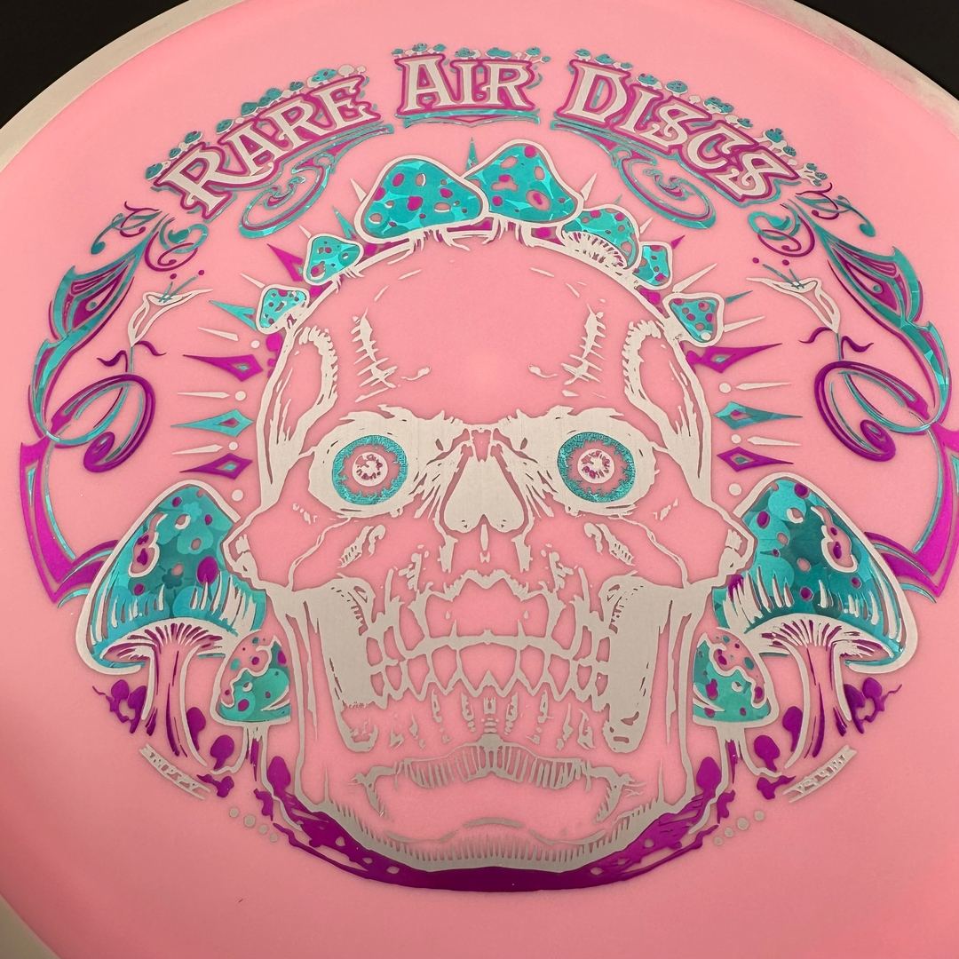 Rare Air Discs Fission Defy Crushin' Amanitas VIP 2.0 disc golf disc with vibrant design and branding visible.