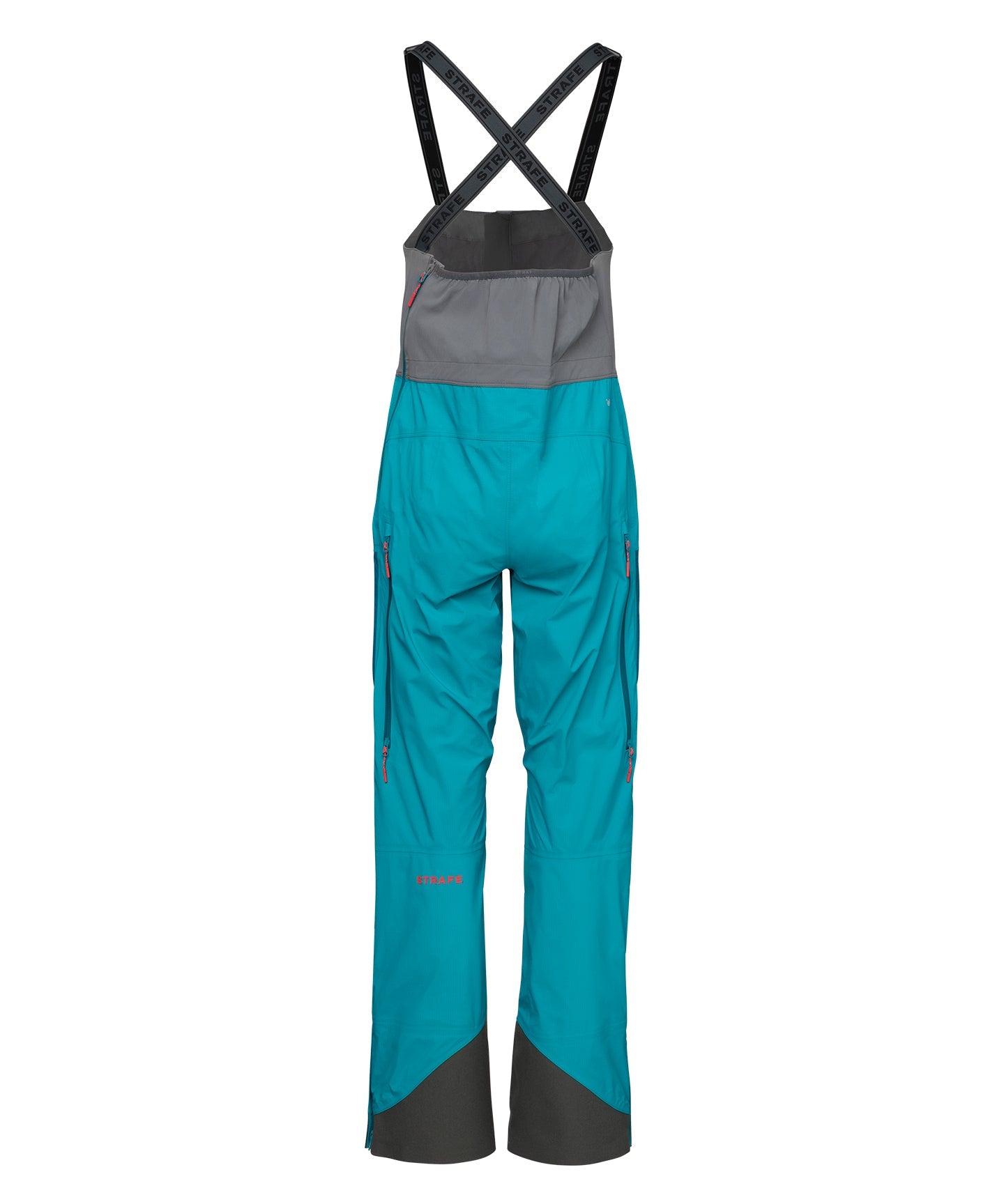 Strafe Outerwear Scarlett 3L Shell Bib pants in Lagoon color, featuring adjustable straps and waterproof fabric.