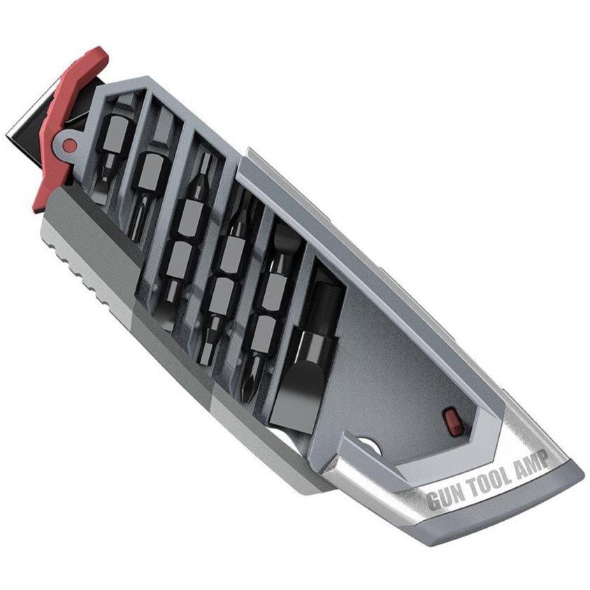 HCC Tactical Gun Tool AMP for pistol cleaning and maintenance with multiple tools displayed on a neutral background.