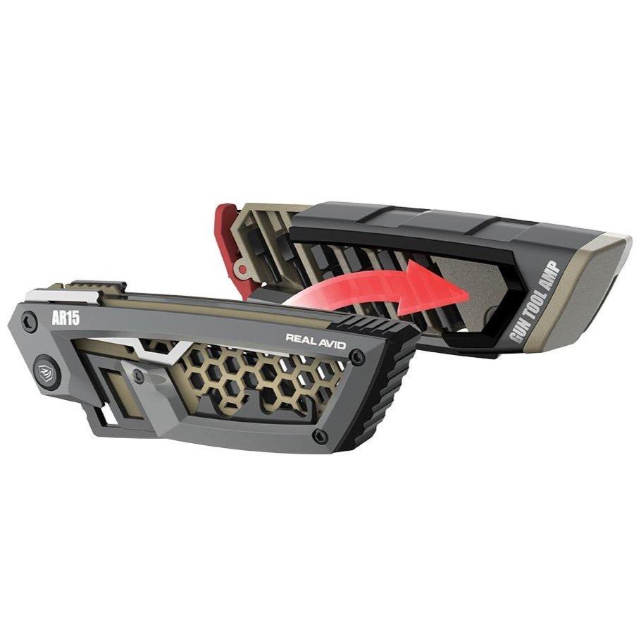 HCC Tactical Gun Tool Amp for AR15 cleaning and maintenance, compact tool with various attachments for firearm upkeep.
