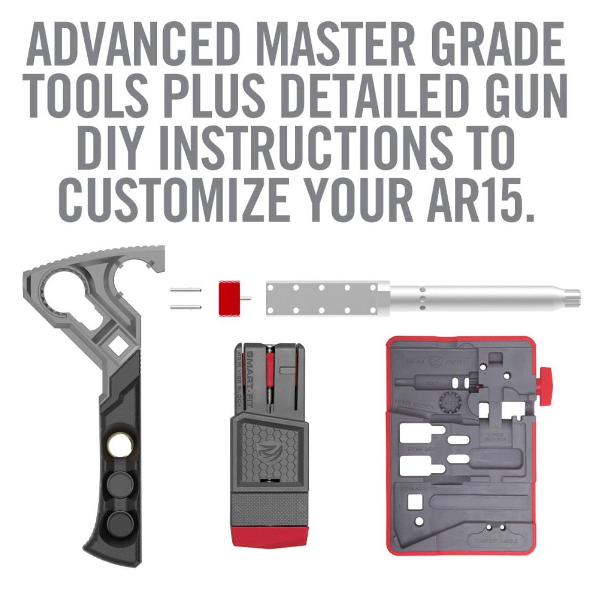 AR15 Armorer’s Master Kit™ by HCC Tactical, featuring various tools and cleaning supplies for firearm maintenance.
