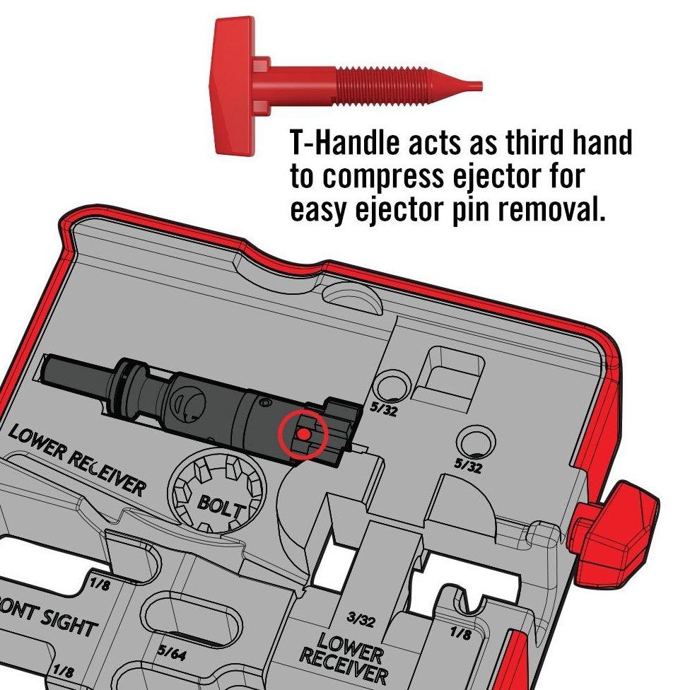 HCC Tactical AR15 Master Bench Block for firearm cleaning and maintenance, showing a durable aluminum block with multiple slots.