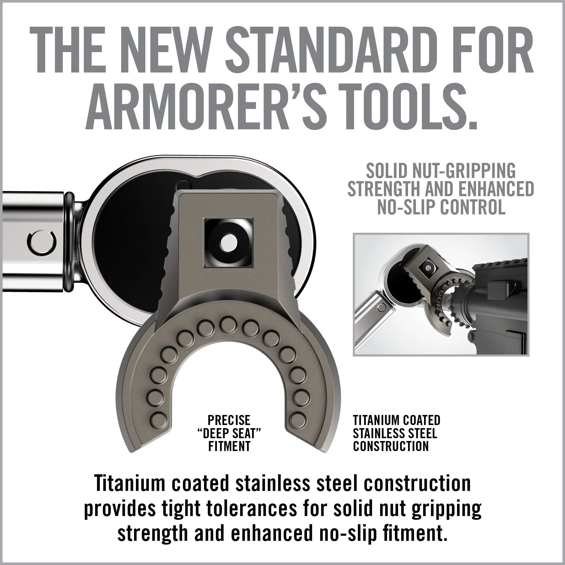 HCC Tactical Master-Fit A2/AR15 Crowfoot Wrench Set for firearm cleaning and maintenance, displaying various sizes.