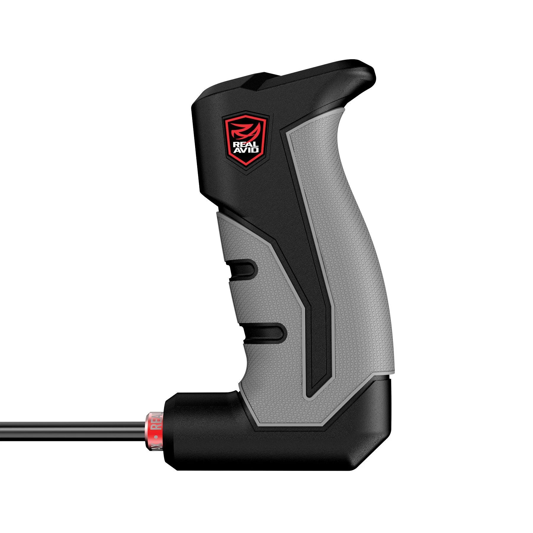 HCC Tactical Bore-Max Smart Rod Handgun cleaning rod, 9-inch carbon fiber for firearm maintenance, shown with attached cleaning accessories.