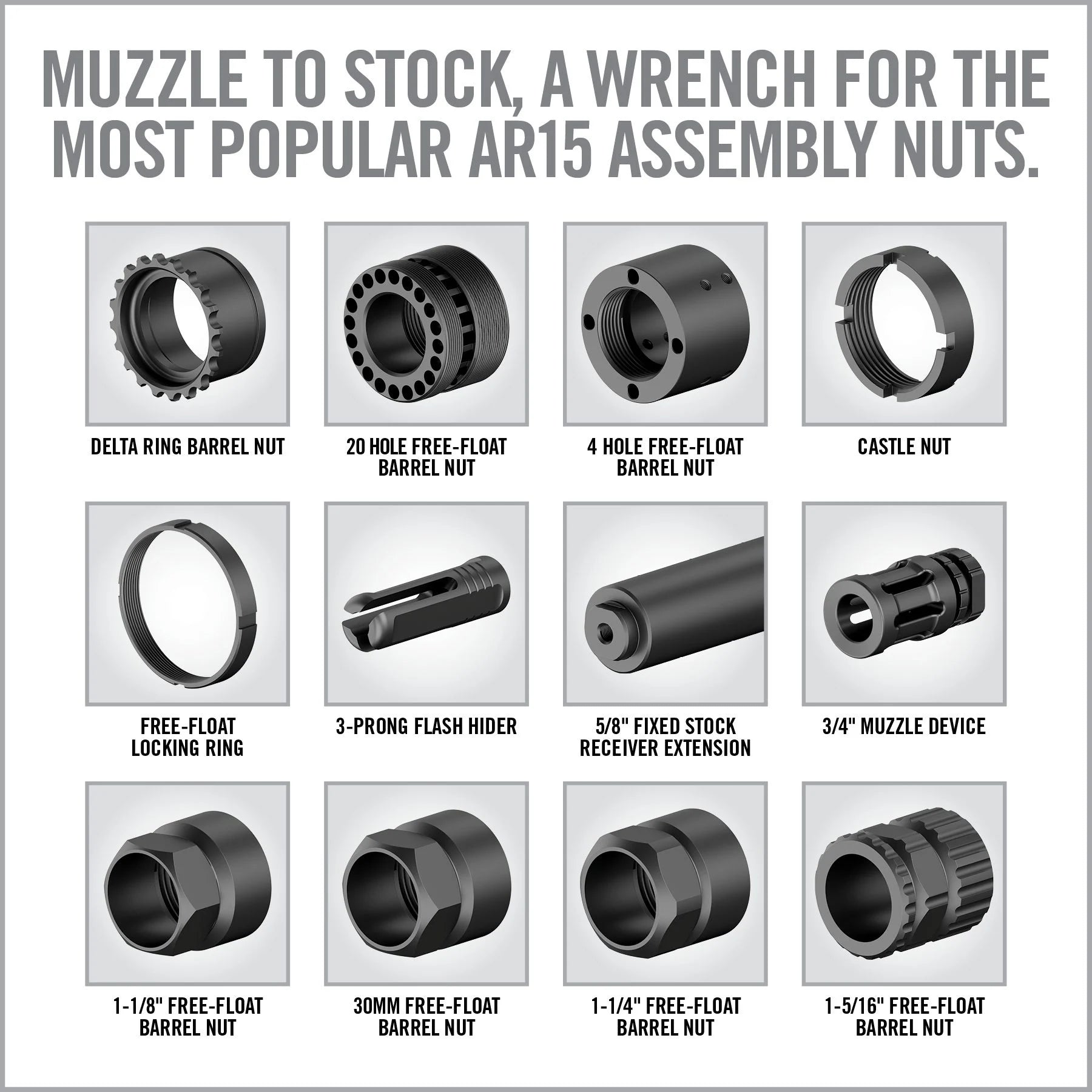 Master-Fit 13-Piece AR15 Crowfoot Wrench Set - We The Collective
