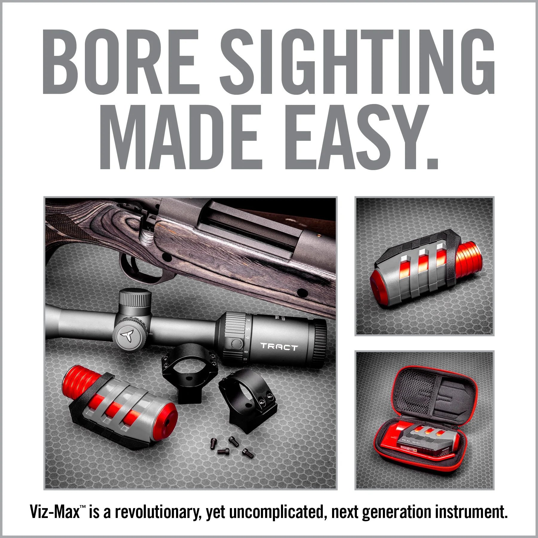 HCC Tactical Viz-Max Bore Sighter for precise firearm alignment and maintenance, displayed on a clean background.