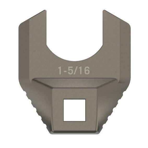 HCC Tactical Master Fit Wrench Heads displayed on a wooden surface, showcasing various sizes for cleaning and maintenance tasks.