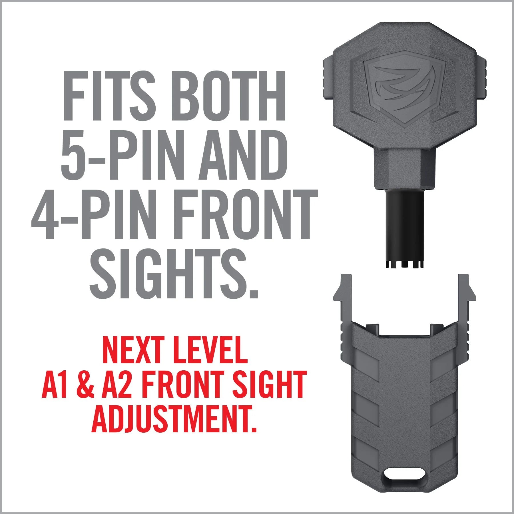 HCC Tactical Front Sight Adjuster Pro tool for precise firearm cleaning and maintenance, showcasing its compact design.