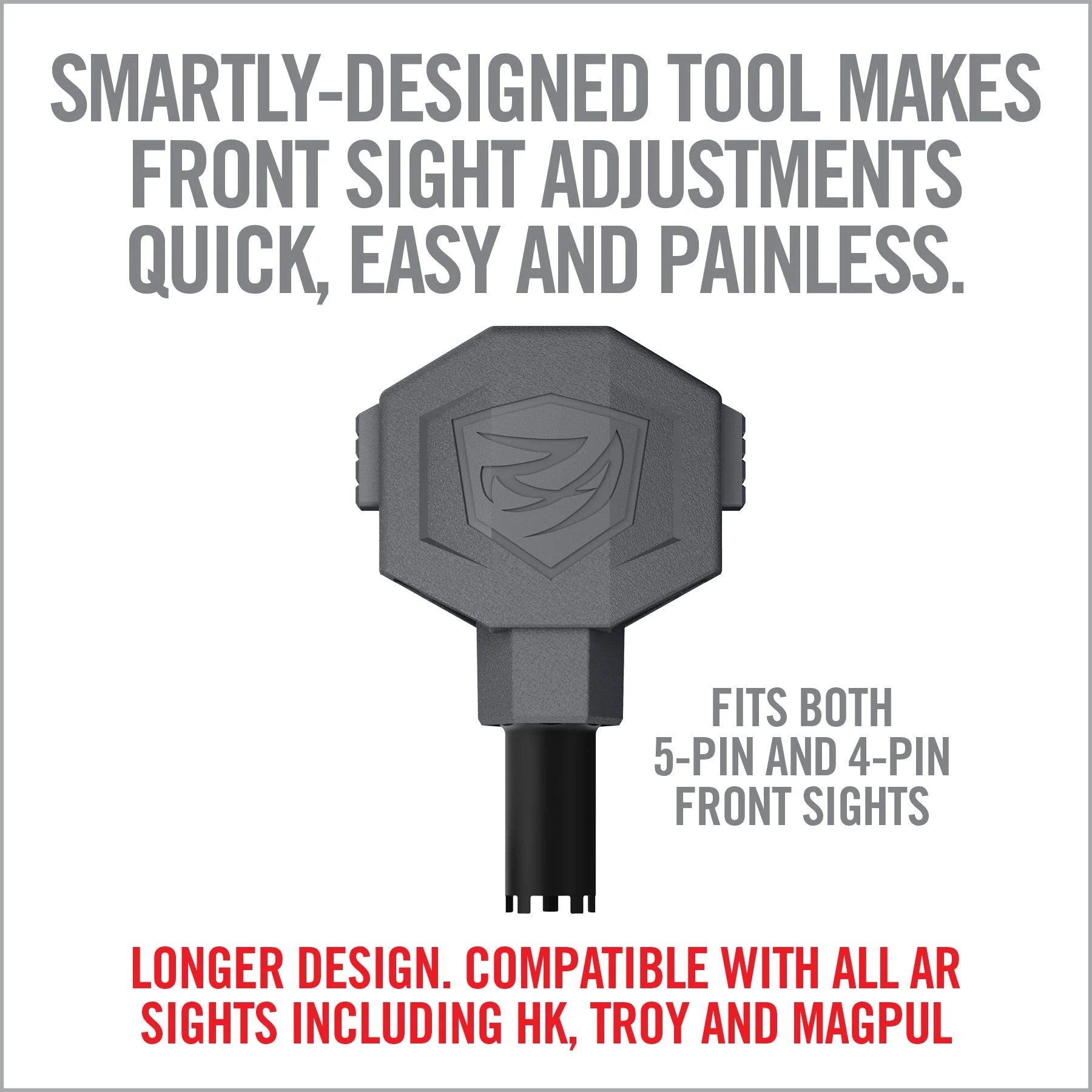 HCC Tactical Front Sight Adjuster Pro tool for precision firearm cleaning and maintenance, featuring ergonomic design.