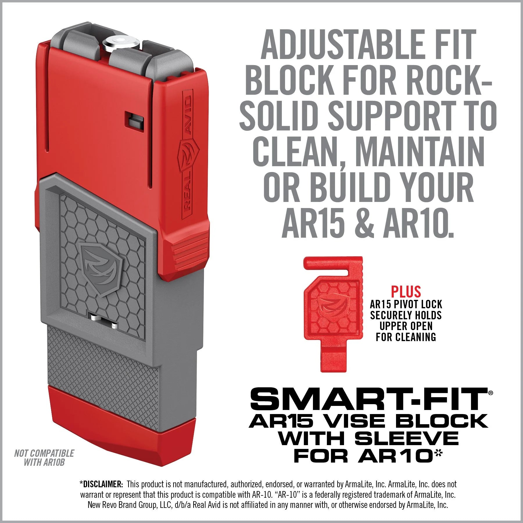 HCC Tactical Smart-Fit AR15 Vise Block with Sleeve designed for AR10 cleaning and maintenance tasks.