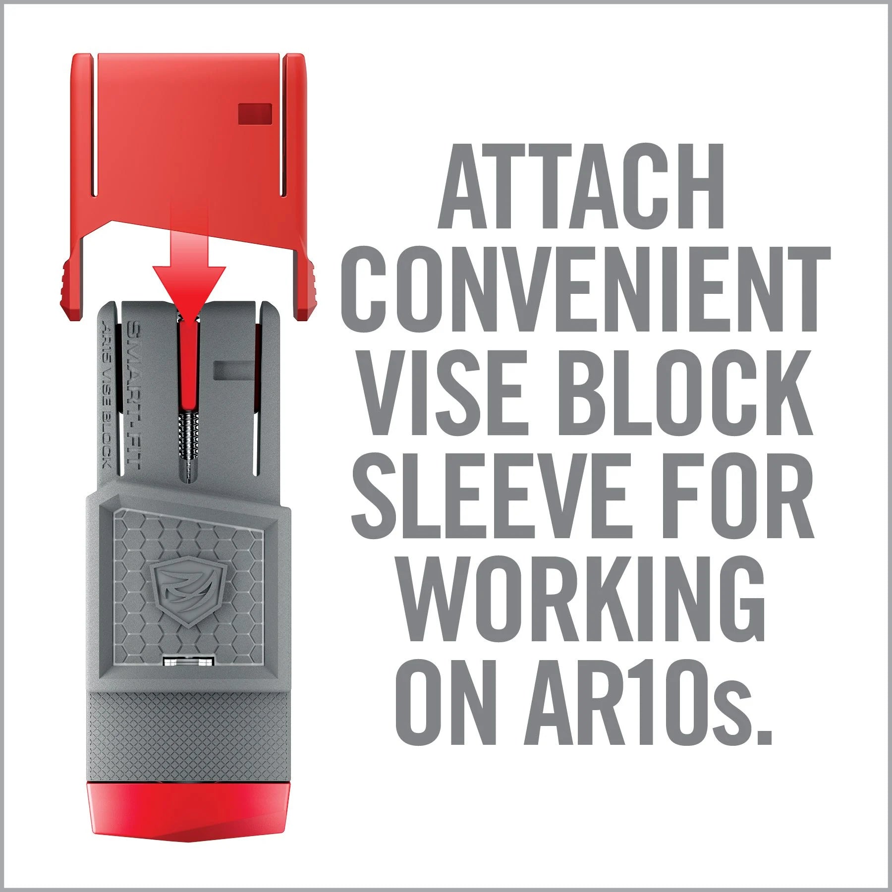 HCC Tactical Smart-Fit AR15 Vise Block with sleeve, designed for AR10 cleaning and maintenance tasks.