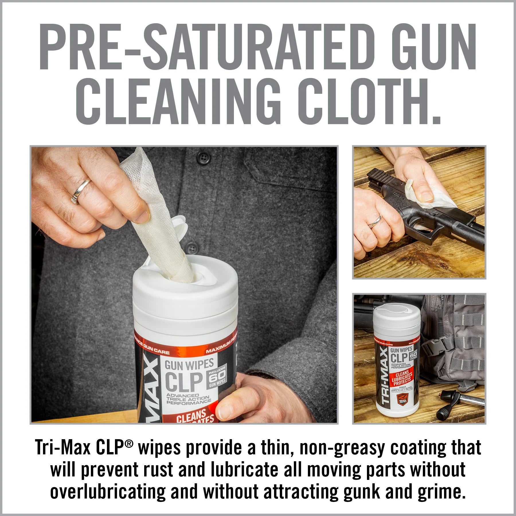 TRI-Max CLP Gun Wipes – 60 CT Canister - We The Collective