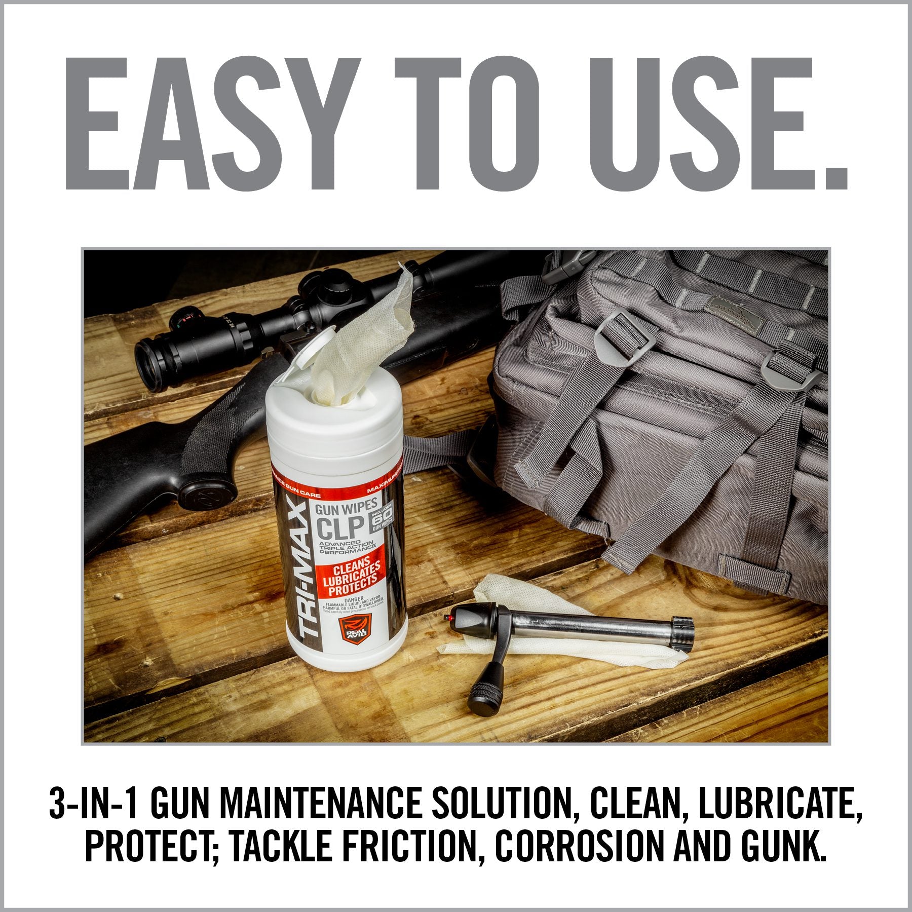 TRI-Max CLP Gun Wipes – 60 CT Canister - We The Collective