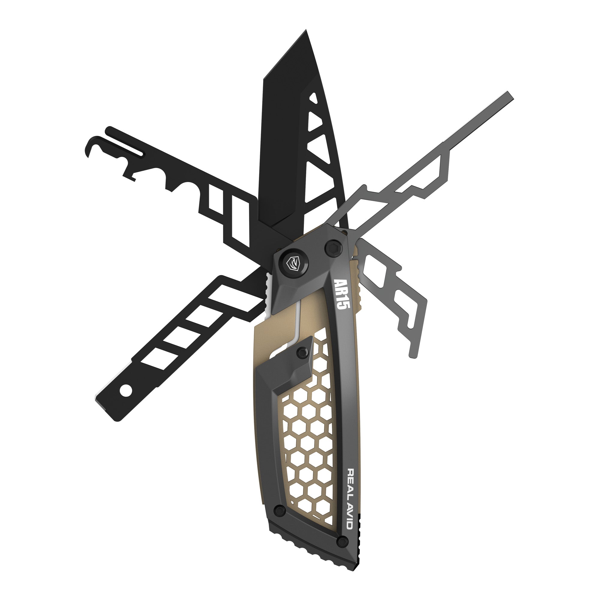 HCC Tactical Gun Tool Edge for AR15 cleaning and maintenance, compact multi-tool with various firearm cleaning features