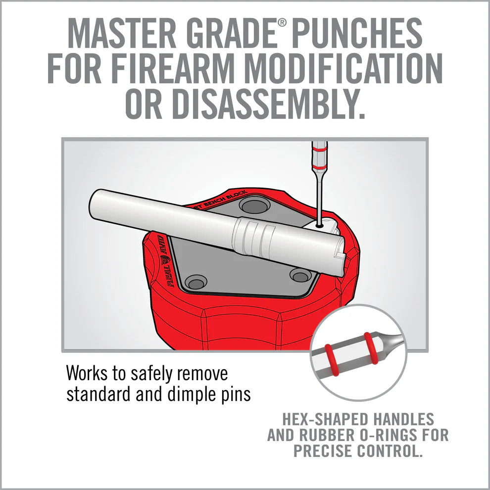 Accu-Punch 11-piece pin punch set by HCC Tactical, featuring various sizes for precise cleaning and maintenance tasks.