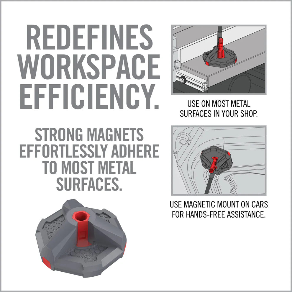 HCC Tactical Smart-Assist magnetic mount used for cleaning and maintenance tasks, showing its compact design and magnetic attachment.
