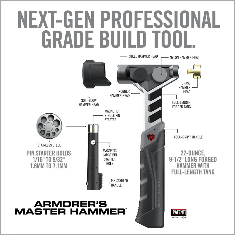 HCC Tactical Armorer’s Master Hammer and 11-piece Accu-Punch pin punch set for firearm maintenance and cleaning.