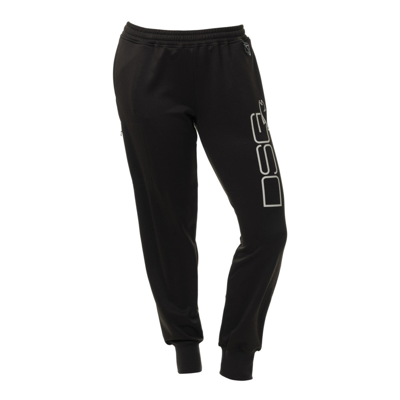 Dark gray DSG OUTERWEAR Kenzie Sweatpants with elastic waistband and relaxed fit, shown on a hanger.