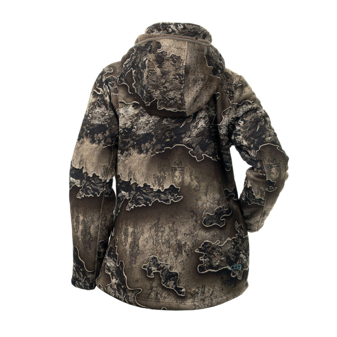 Soft navy Breanna 2.0 pullover from DSG OUTERWEAR featuring a relaxed fit and ribbed cuffs, displayed on a hanger.