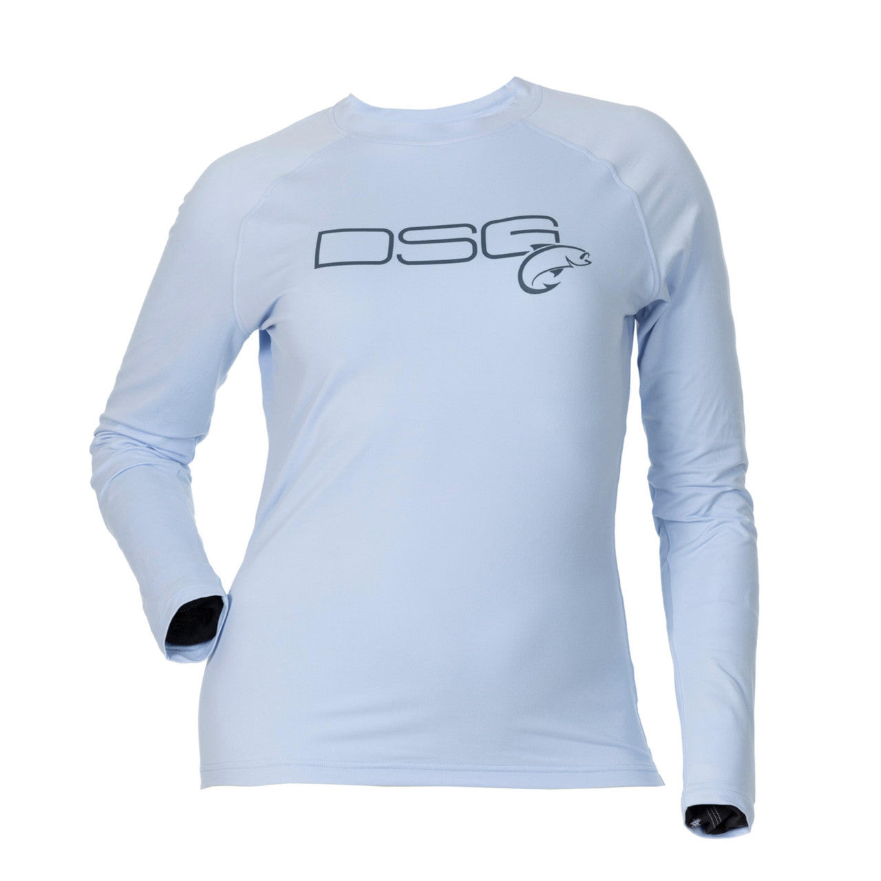 Solid fishing shirt from DSG Outerwear with UPF 50+ sun protection, shown in a neutral color with a button-up design.