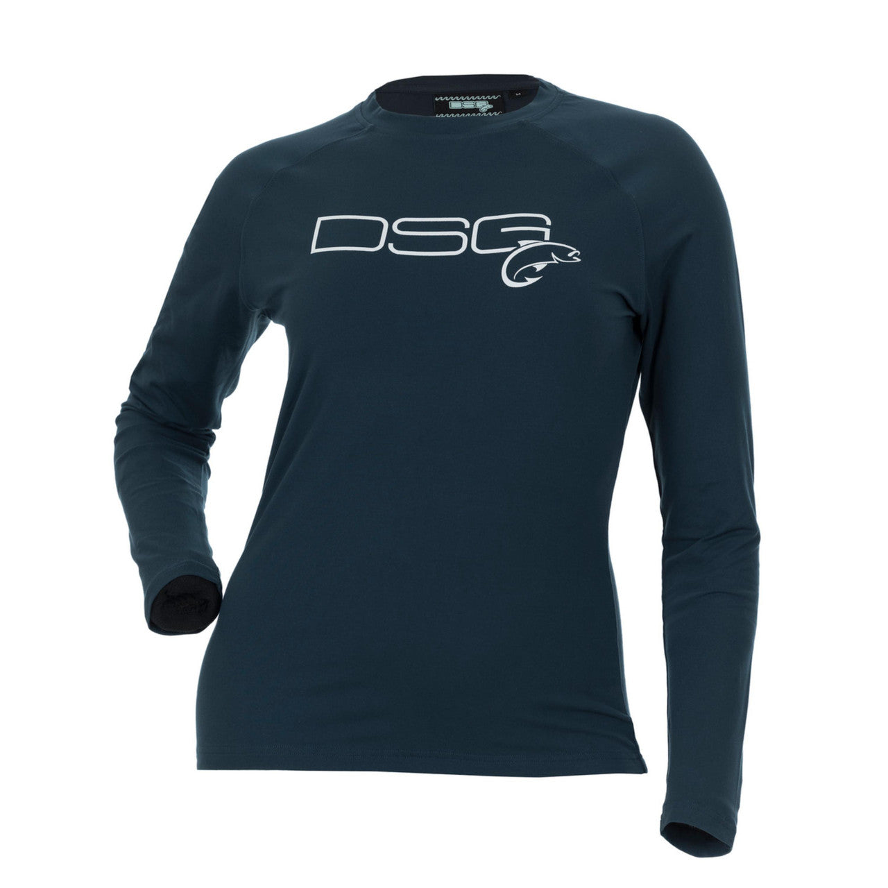 Solid fishing shirt by DSG OUTERWEAR with UPF 50+ protection, featuring a lightweight, long-sleeve design for outdoor fishing.