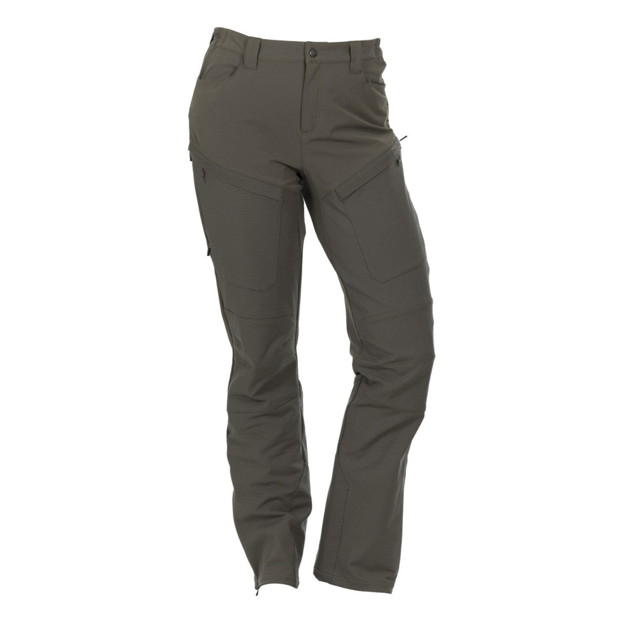Dark green Kortni Upland Pant by DSG Outerwear, shown flat with waistband and tapered leg design.