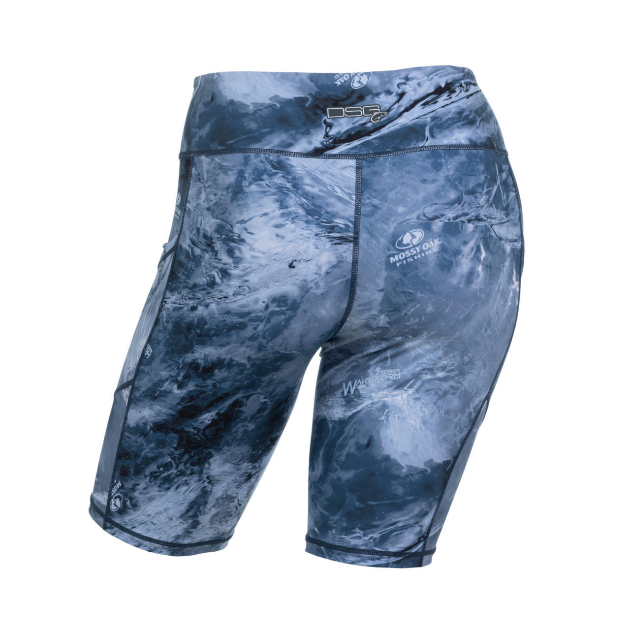 High waisted boat shorts by DSG OUTERWEAR featuring UPF 50+ sun protection, displayed on a model in a casual outdoor setting.